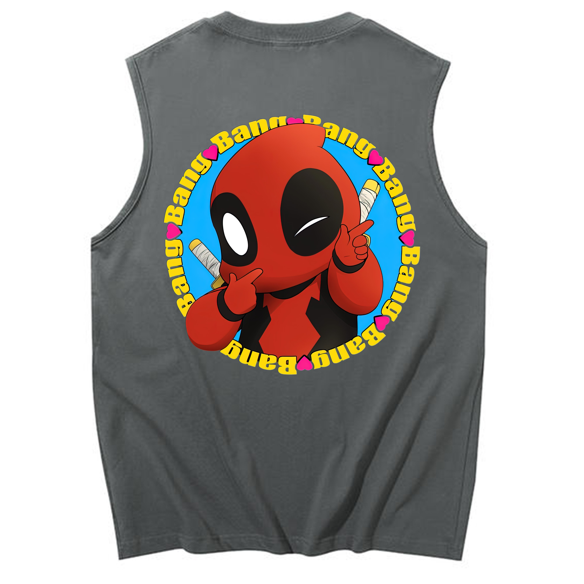 （画像用） Deadpool デッドプール コットン100％タンクトップ（背面プリント）